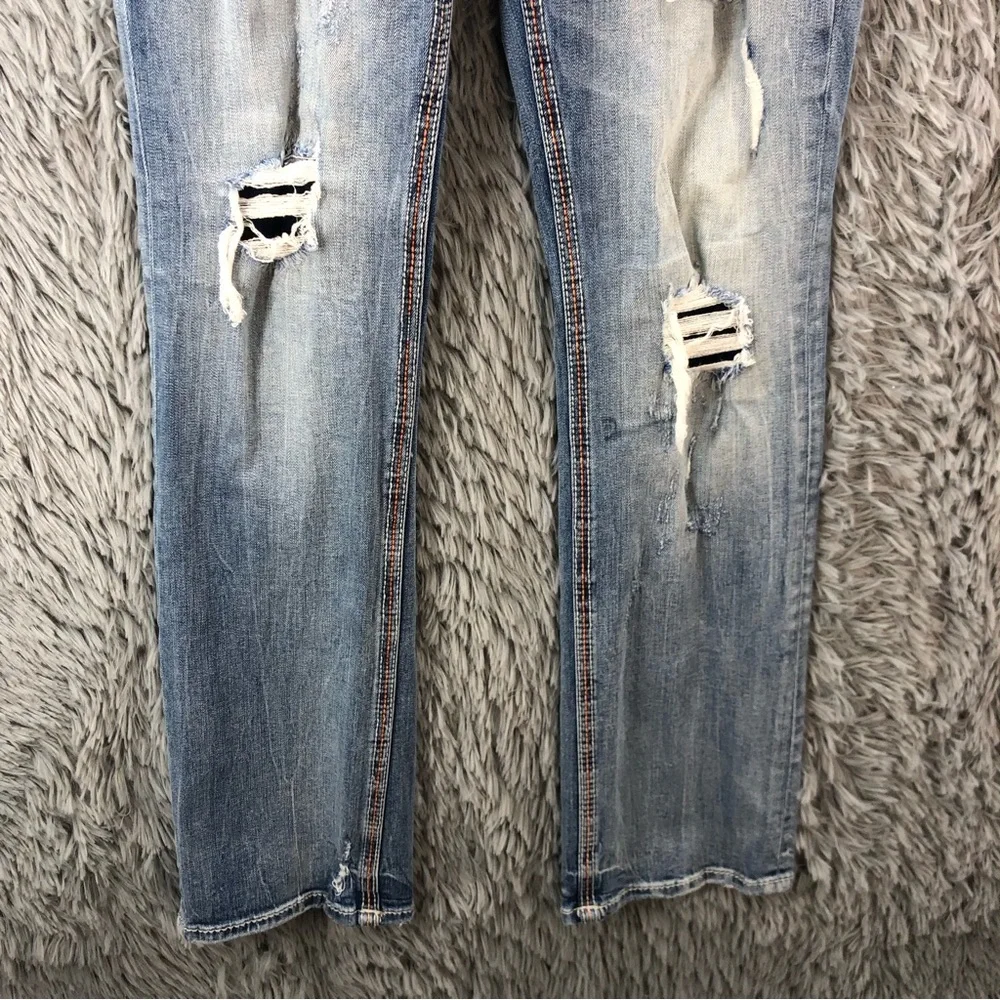 BKE Buckle Jeans Aiden Mens 30 Distressed Whiskered Straight Leg